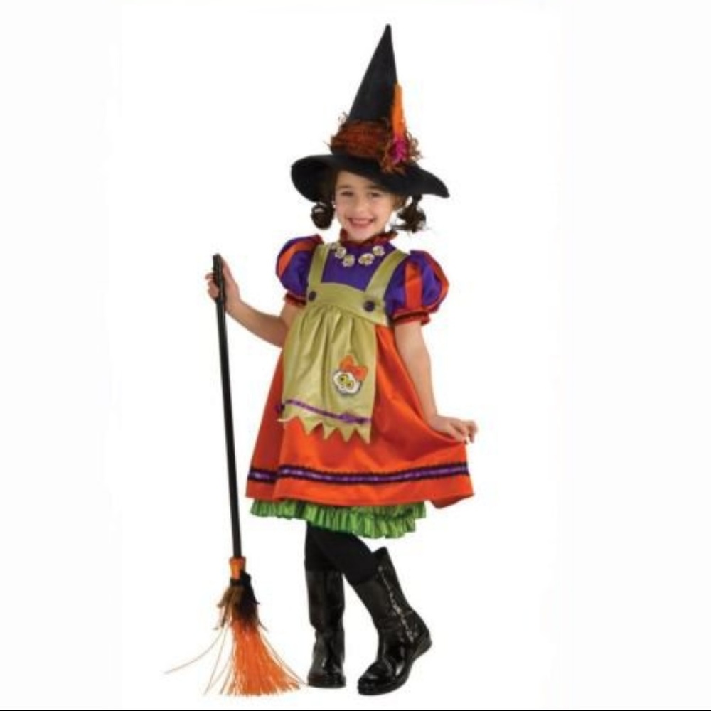 Orange Witch Halloween Dress Up Girls Costume Larg